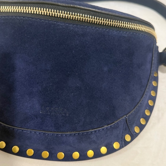 Isabel Marant Skano Dark Midnight blue suede crossbody belt bag - Picture 4 of 4